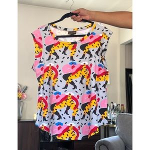 Nooworks Dancing Ladies Muscle Tee - RARE pattern! No longer made! ✨🧡💃🏼